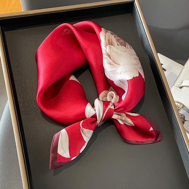 

Silk scarf - women s versatile silk neck scarf for spring, autumn, and summer - mulberry silk decorative collar scarf 53*53cm