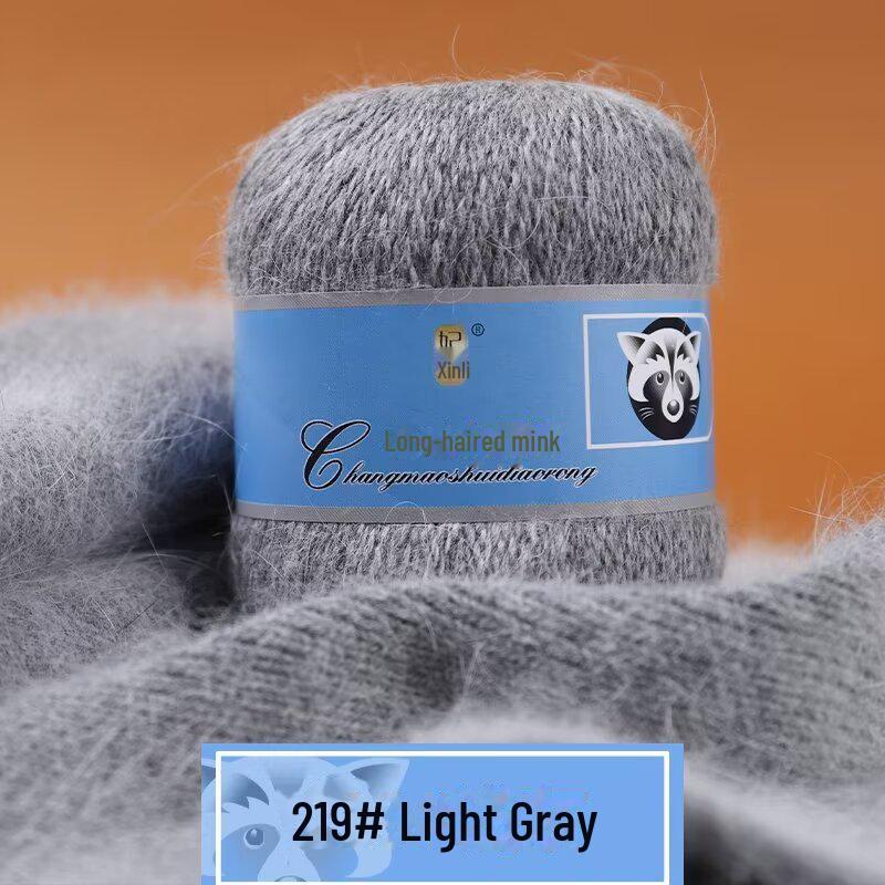 Fire moale de cașmir țesute manual pentru pălării și șaluri, fire de lână de nurcă cu păr lung, de grosime medie, pentru croșetat