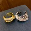 INS Fashion Creative Design Twist Cross Ring For Women Men Trending Irregular Metal Open Finger Rings Couple Punk Jewelry Gifts