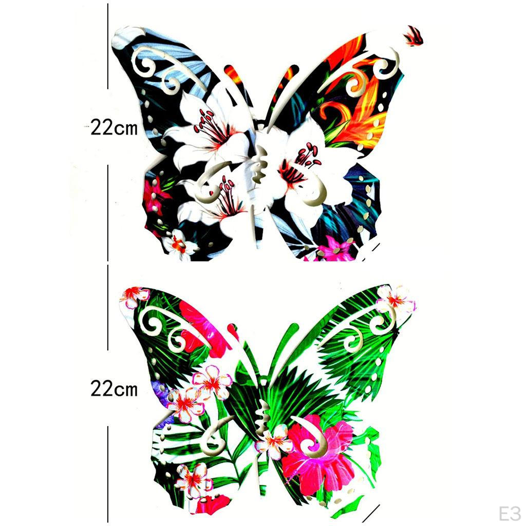 2pcs Handcrafted Butterflies Wall Decoration Sculpture Hanging for Bedroom Living Room Kitchen