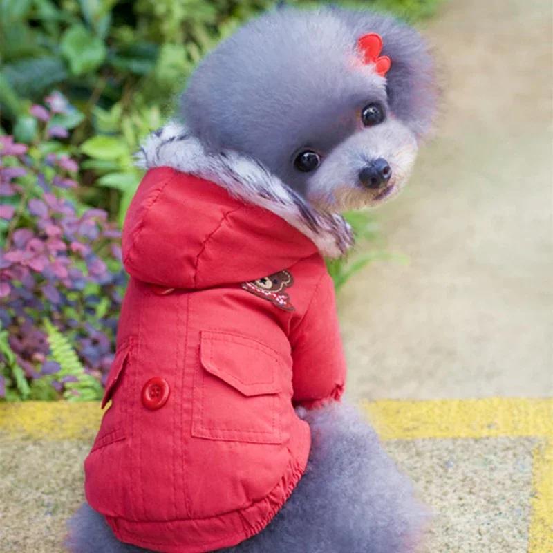 

Winter Dog Coat Pomeranian Poodle Bichon Frise Schnauzer Dog Clothes Thicken Warm Pet Apparel Small Dog Costume jacket garment XXL червоний