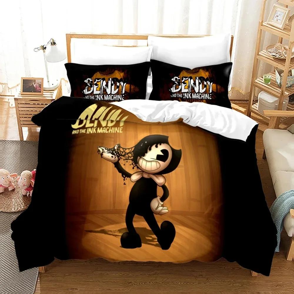 BENDY Bedding Set Single Twin Full Queen King Size Kawaii BatlM Bed Set Aldult Kid Bedroom Duvetcover Sets 3D Print Anime