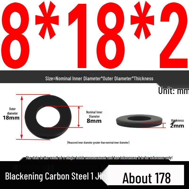 Blackened Thickened Oversized Metal Washer