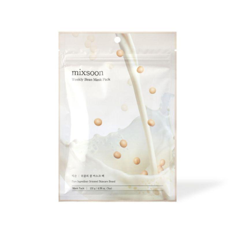 mixsoon Weekly Bean Mask Pack 7 Sheets Nourishing Hydrating Sheet Mask with Bean Ferment Extract Korean Skincare