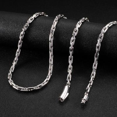 Men's Trendy 304 Stainless Steel Oval Necklace - Simple, Fashionable, Versatile.