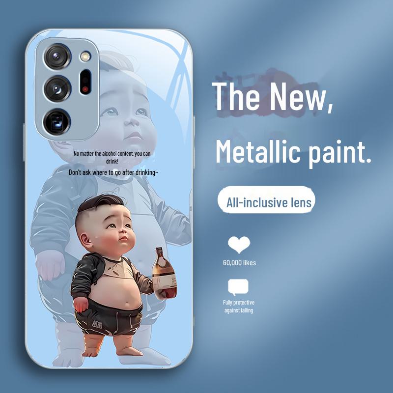 Samsung Note10+ Pánský Kreslený Kryt z Tekutého Skla Odolný proti Pádu A01 A02 A03.