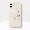 Couple Cartoon Aesth Sun Moon Silicone Shockproof Phone Case for Apple iPhone 16 15 14 13 12 11 Pro Max X XR XS 8 7 Plus Mini SE