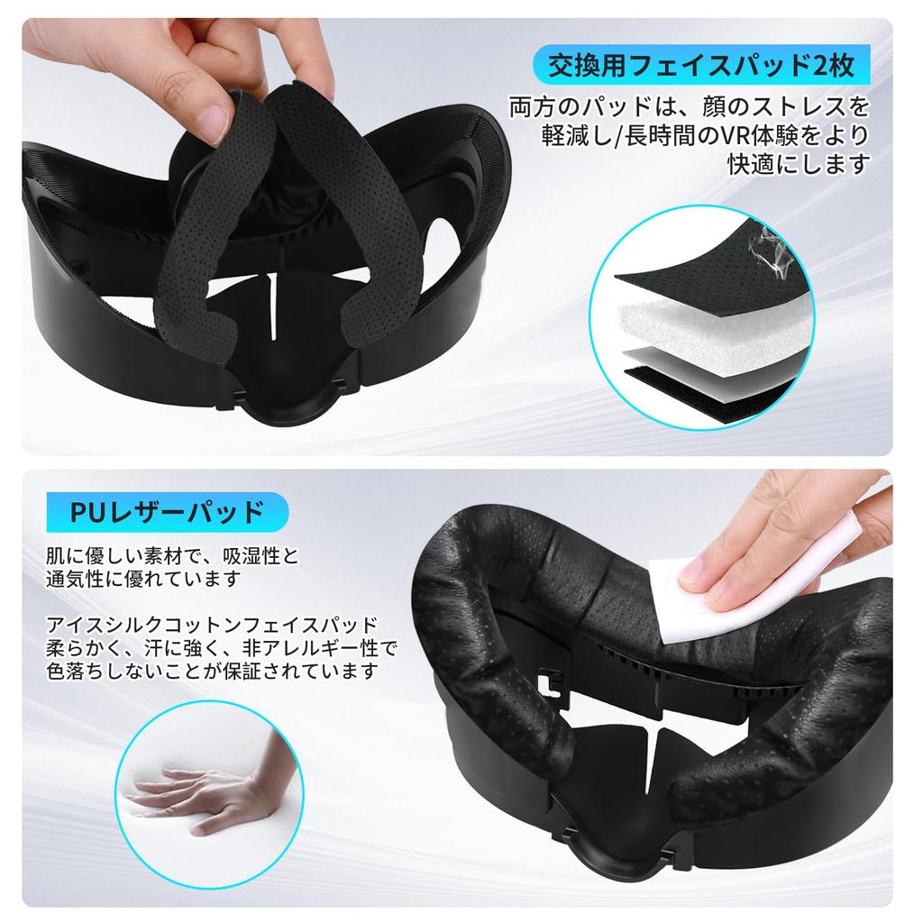 Guvaof Ques 3 Compatible Face Cushion Distributes Facial Ques 3 Face 2 Replacement Face Ques 3 Interface Adjustable Nose PU and Ice Silk Face Foam