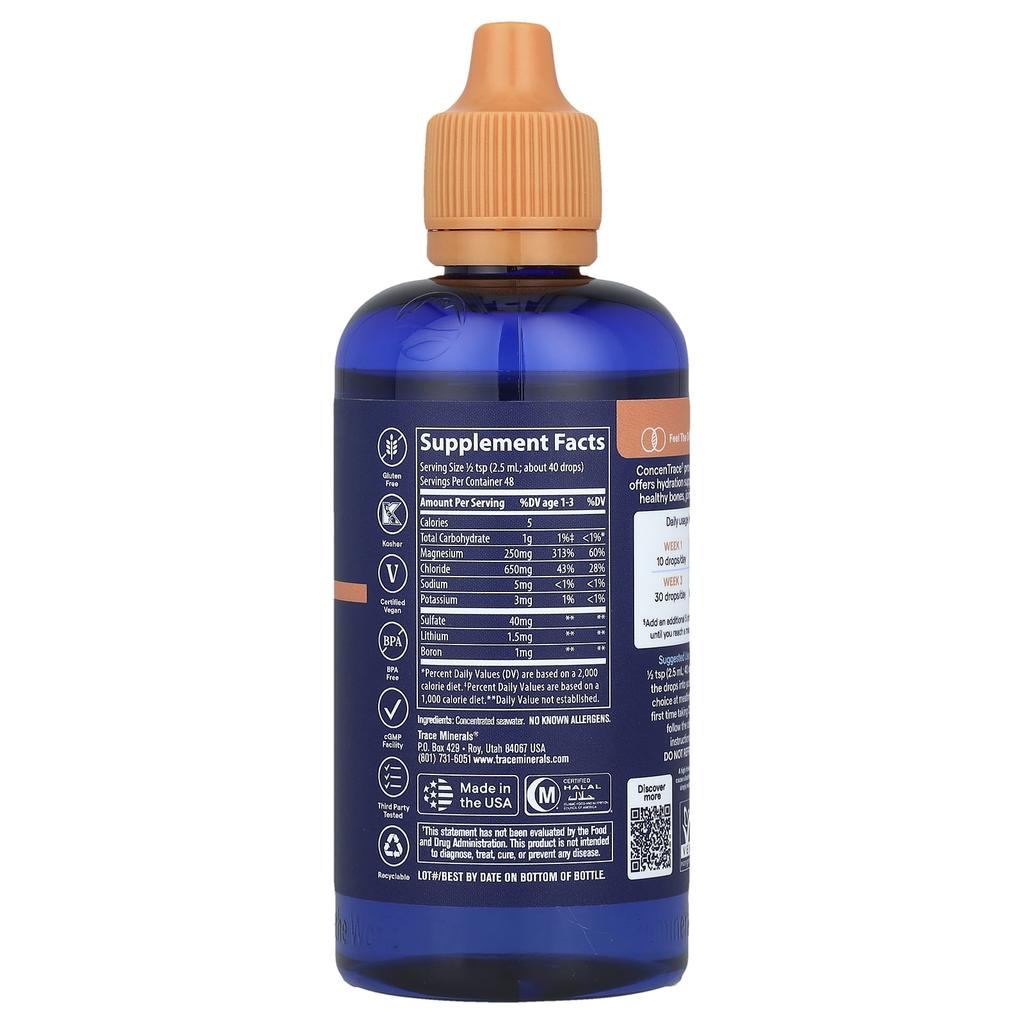 Trace, ConcenTrace®, Trace Mineral Drops, 4 Fl Oz (118 Ml)