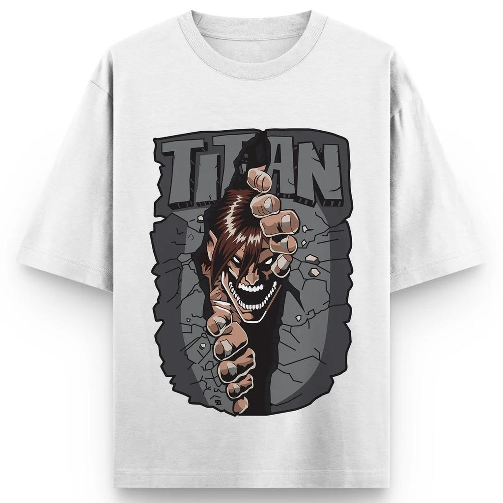 Attack on Titan Anime Printing Oversized Cotton Tshirt Men and Women Harajuku Casual Y2K Summer Absorb Sweat Tees Streetwear