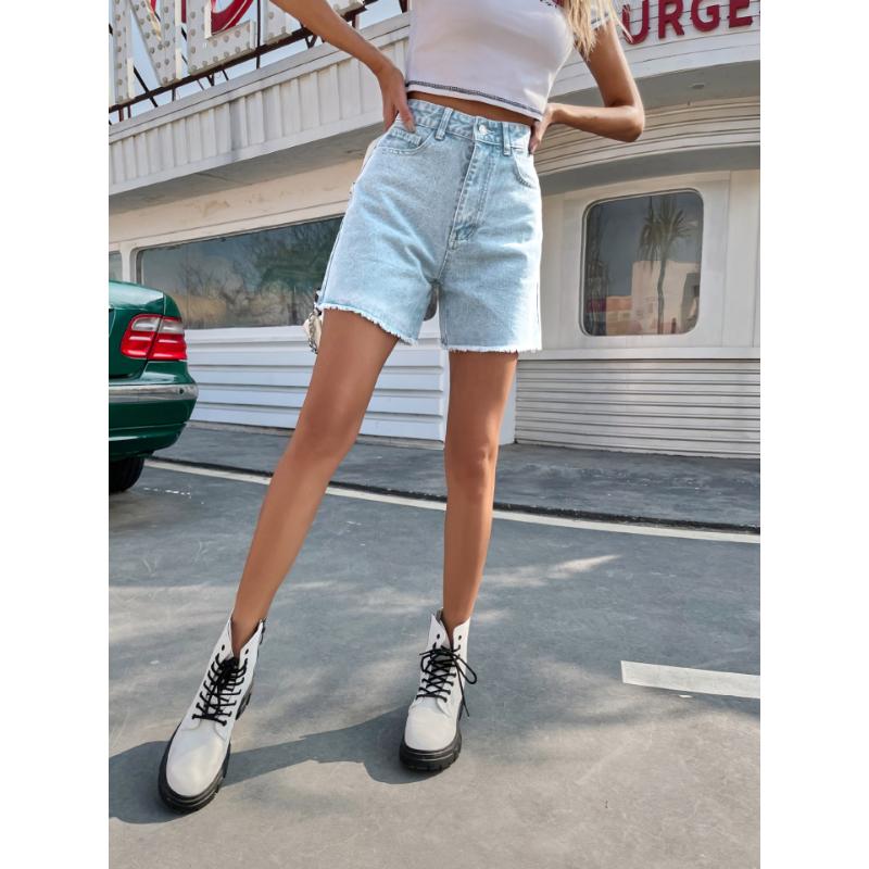 New Women's High Waist Denim Shorts, Loose Fit Casual Jeans Shorts with Slimming Effect for Summer Trendy Wear