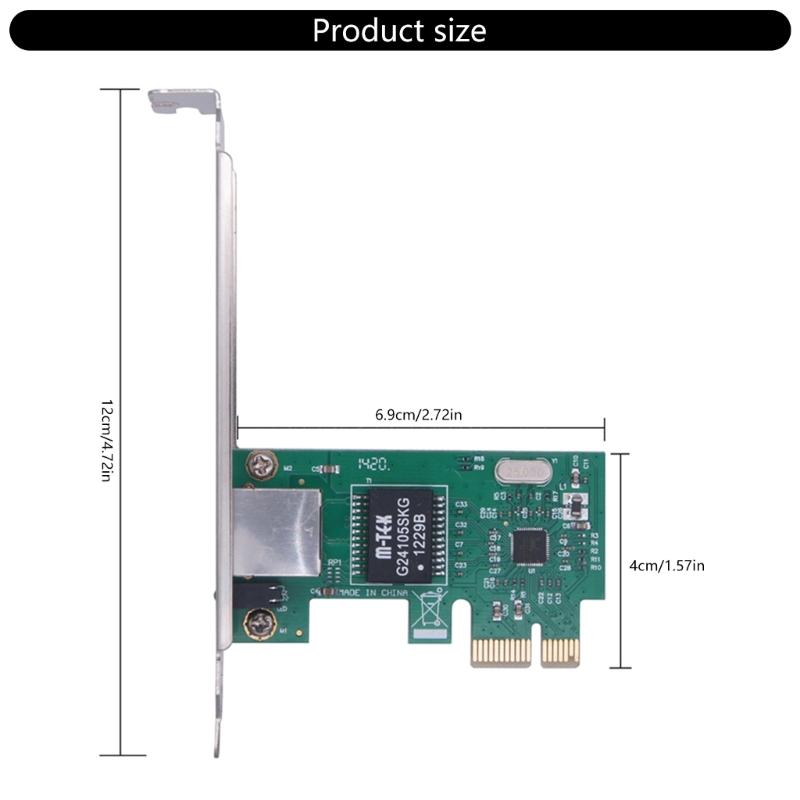 Gigabit PCIe Ethernet Networking Card RTL8111H Chip RJ45 LAN Port PCIe X1 Installation Networking Card 10/100/1000Mbps