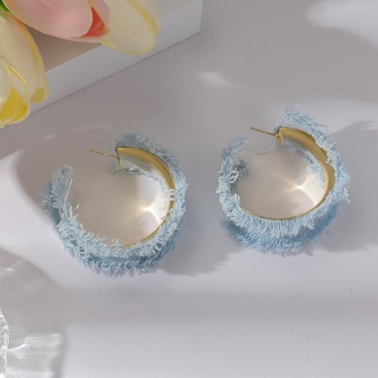 Statement Denims Blue Collar Bracelet Earrings Fashionable Jewelry Accessories Casual Party Wear Set for Women Girls