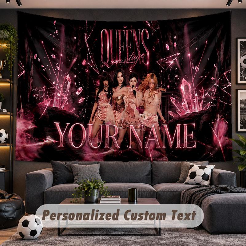 Wall Hanging Tapestry Custom Nameaespa Pattern Personalized Printed Fabric Wall Decor