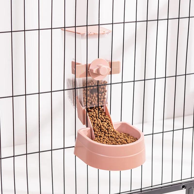 Automatic Pet Feeder Cage Hanging Bowl Water Bottle Food Container Dispenser For Puppy Cats Rabbit Birds Pet Feeding Product Pet