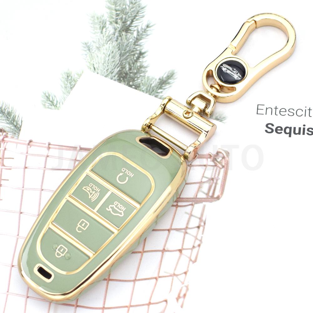 5 Buttons TPU Car Key Case For Hyundai Sonata Palisade Tucson Staria Loniq Santa Fe Nexo Key Cover Holder Protector Key Chains
