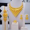 4-Piece Flower Fashion Bridal Wedding Necklace Earrings Bracelet Ring Jewelry Set