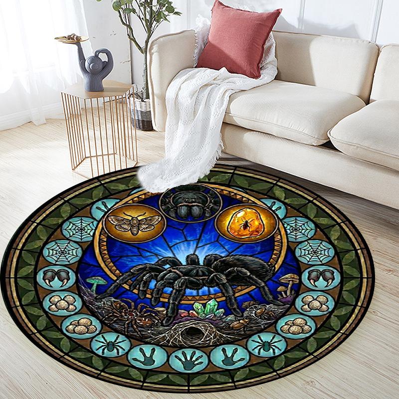 Ocean Glass Round Area Rug Under Office Chairs Bedroom Living Room Home Decor