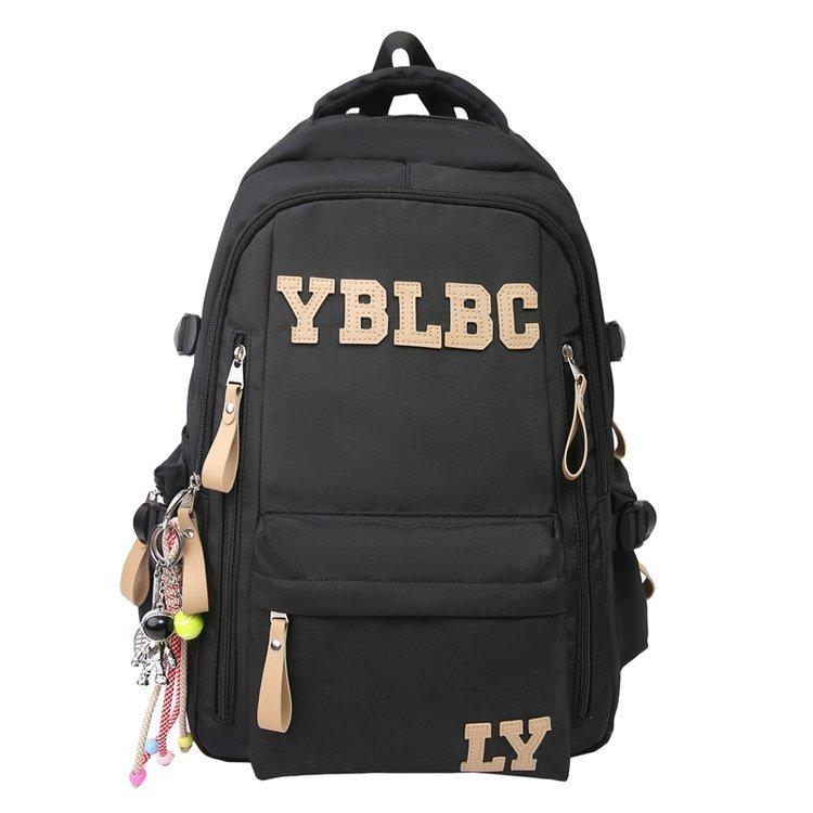 Schoolbag American Large Capacity Girls Trendy Lightweight Simple Versatile School Bag Junior High School Student Backpack