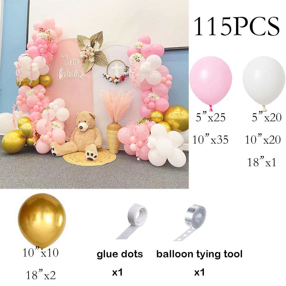 

Pastel Pink Balloons Garland White Gold Latex Ballon Arch Kit Baby Shower Gender Reveal Birthday Party Wedding Decoration Globos AS Picture