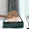 Stylish Elegant Simple Mosquito Coil Frame Triangle Iron Indoor and Outdoor Hanging Vertical Incense Burner Mosquito Tray
