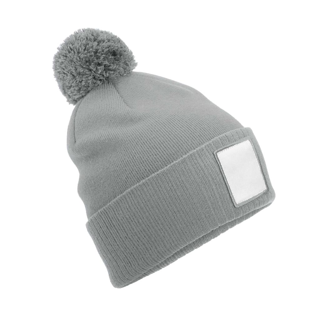 Beechfield Pom Pom AppliquÃ© Patch Beanie