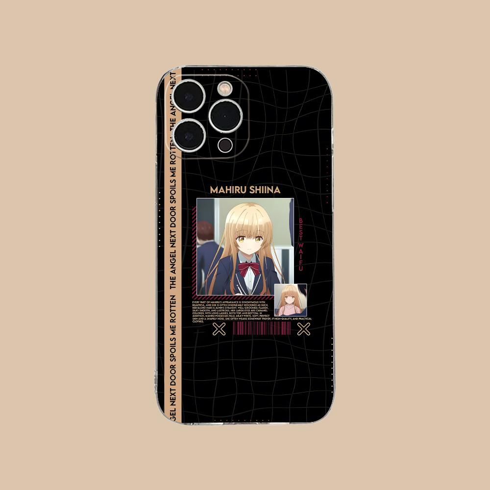 Angel Mahiru Shina Anime Phone Case for iPhone 16 15 14 13 12 11 X XR XS Pro Max Plus Mini Clear Transparent Luxury Cover Pretty