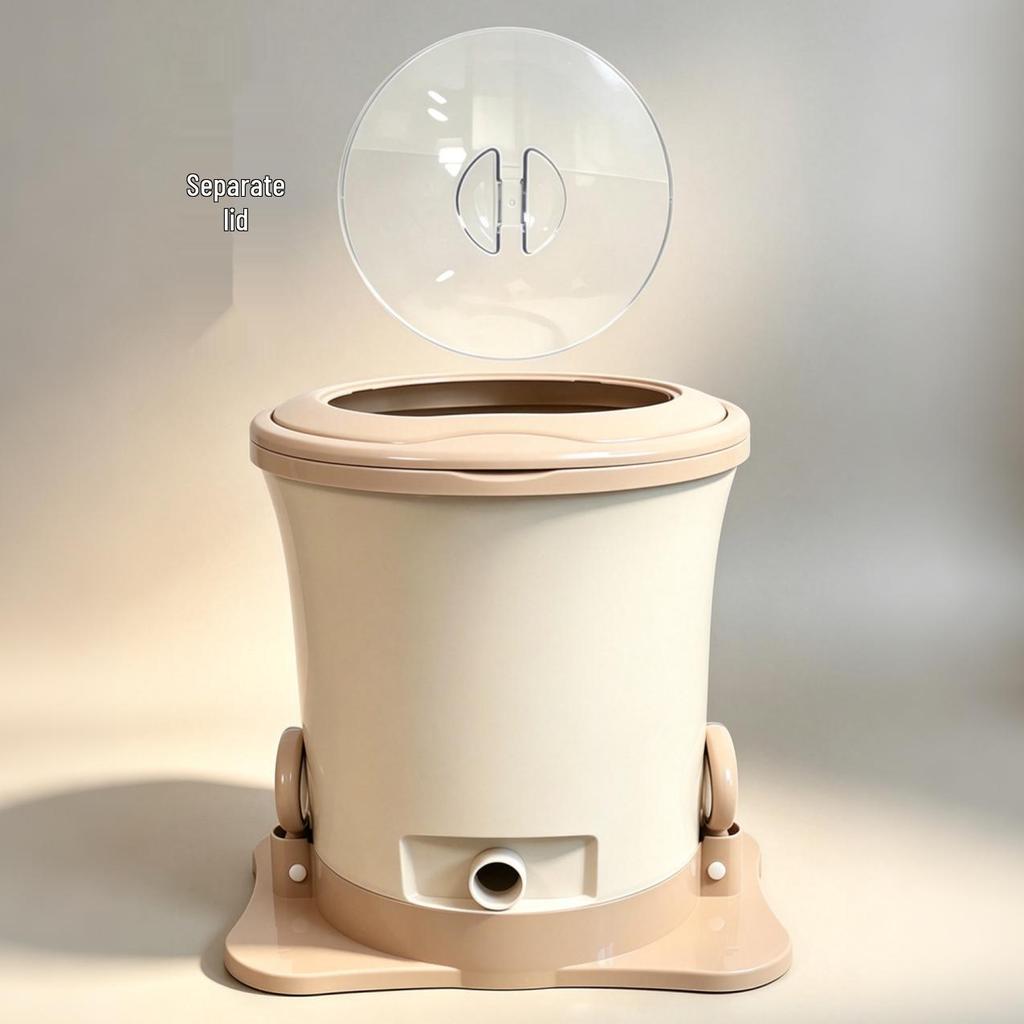 Ten-Second Manual Dehydrator: Compact, Unique Spin Dryer for Student Dorms (Non-Crank, Hand-Pull Rope Design)