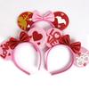 Tiara de Dia dos Namorados Glitter Vermelho Rosa Coração Faixa de Cabelo Brilhante Fofa Acessórios de Cabelo de Orelha para Dia dos Namorados Aniversário Festa de Casamento Fantasia