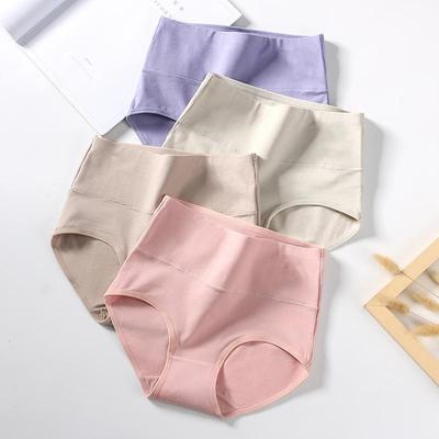 4 Stück Damenunterwäsche Baumwollslips Hohe Taille Slips Damenunterhosen Übergröße M-5XL