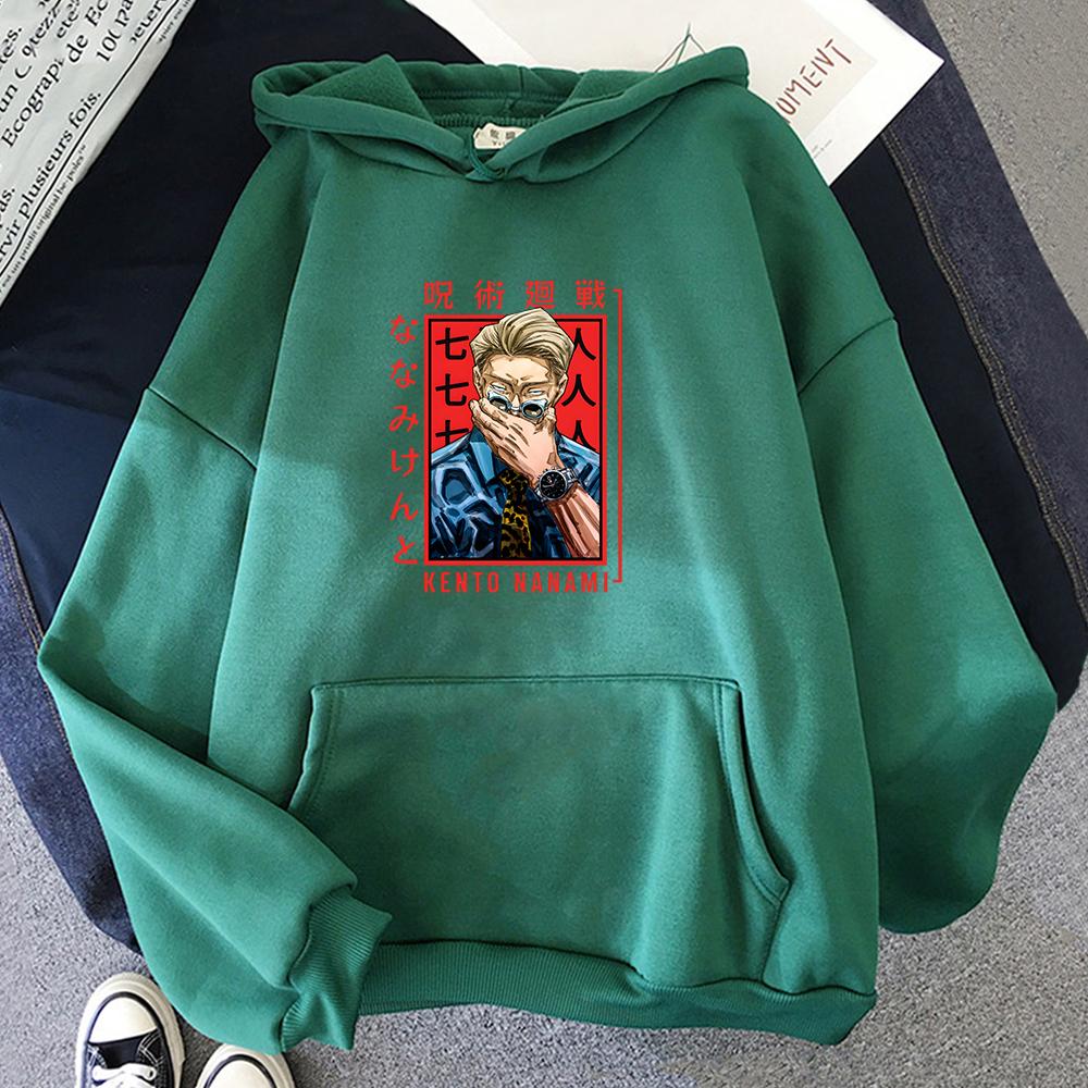 Japanese Anime Jujutsu Kaisen Hoodies Unisex Harajuku Nanami Kento Sweatshirt Unisexga Cartoon Long Sleeve Pullovers Hooded Clothes