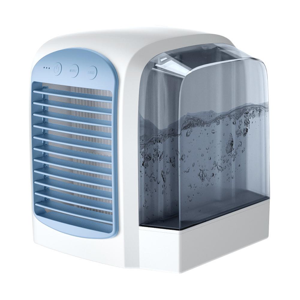 Summer New Style Water-Cooled Fan Portable Air Conditioner with Dynamic Ice Mist Technology Mini Household Desktop Fan