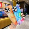Luxury Watercolor Phone Case for iPhone 14 Plus Magnetic Cases Matte Marble Magnetic Transparent Cover for iPhone 13  14 Pro Max