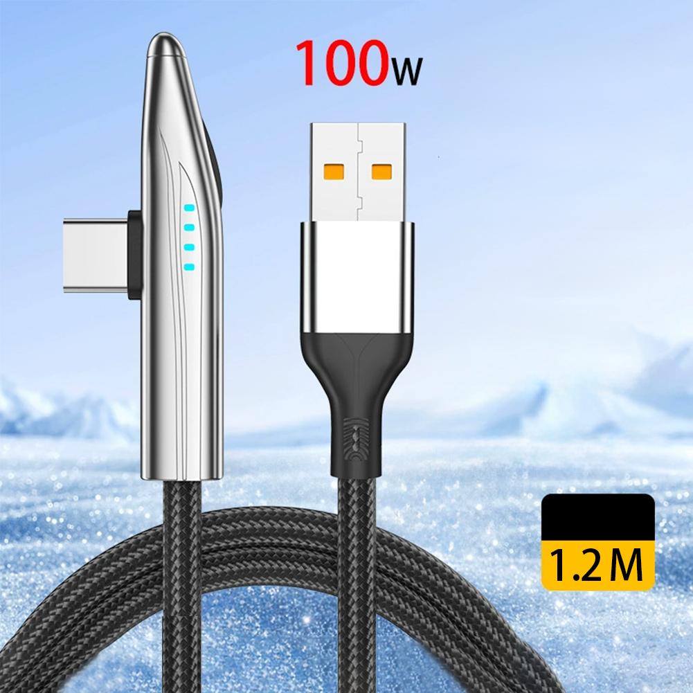 

240W 100W Bullet Train Shape Fast Charging Cable 90° Elbow Type C Charger USBA/Type C To Type C Cable for Samsung S25 iPhone 16