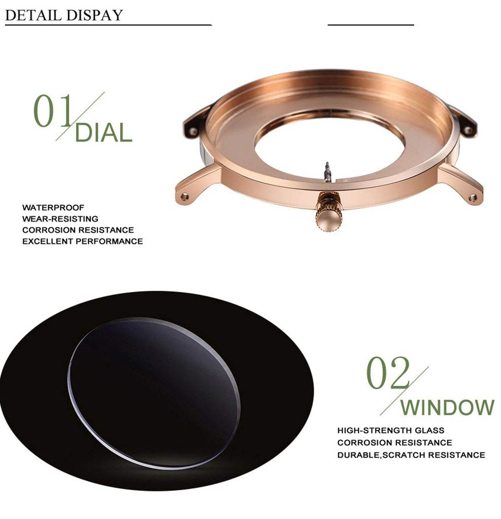 Hannah Martin Men's Simple Watch, Fashionable, Casual, Business Style, Japanese Quartz Movement, 40mm Dial, Genuine Leather Band