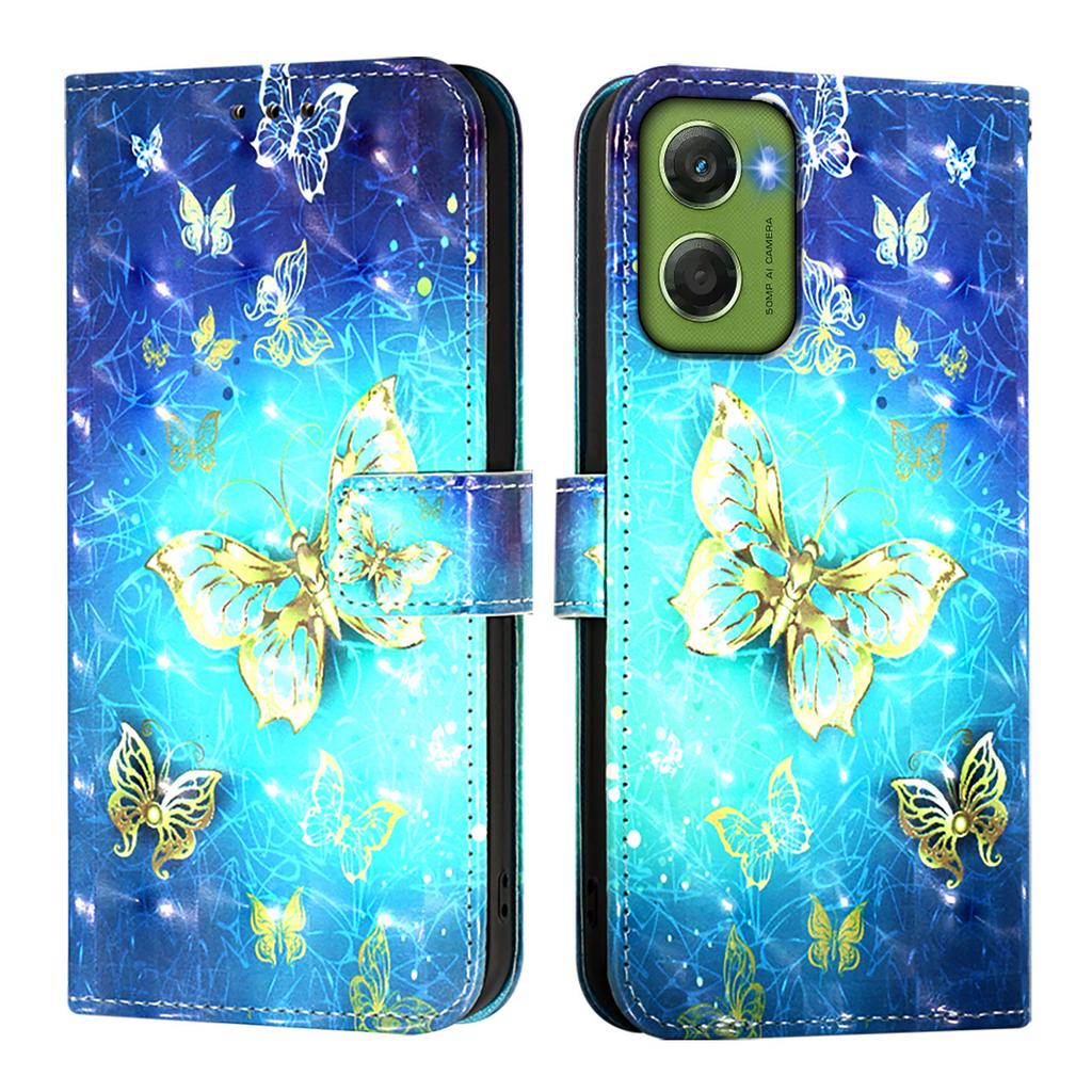 For Motorola Moto G06 4G Leather Case Pattern Printing Wallet Stand Mobile Cover with Strap