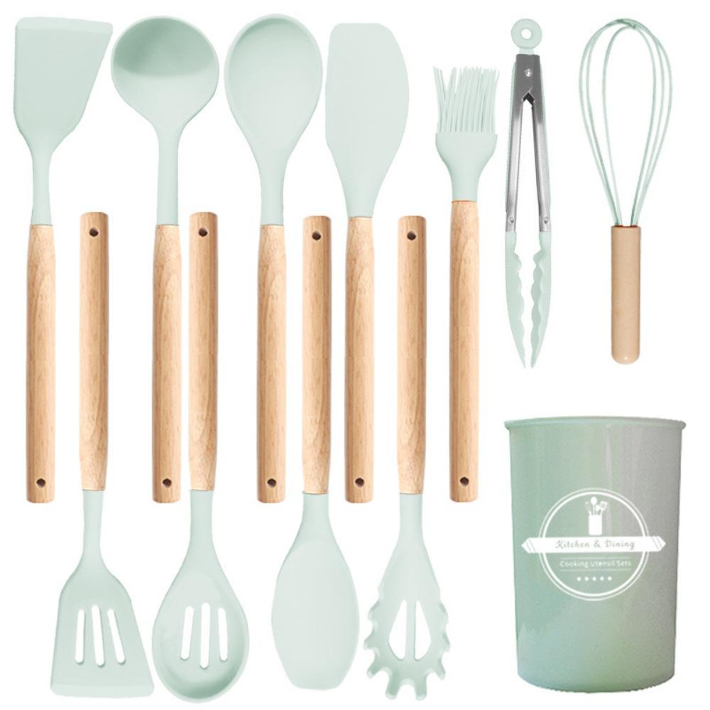 12Pcs /set Non-Stick Design Silicone Spatula Set Non-Stick Spatula Set  Kitchen Use