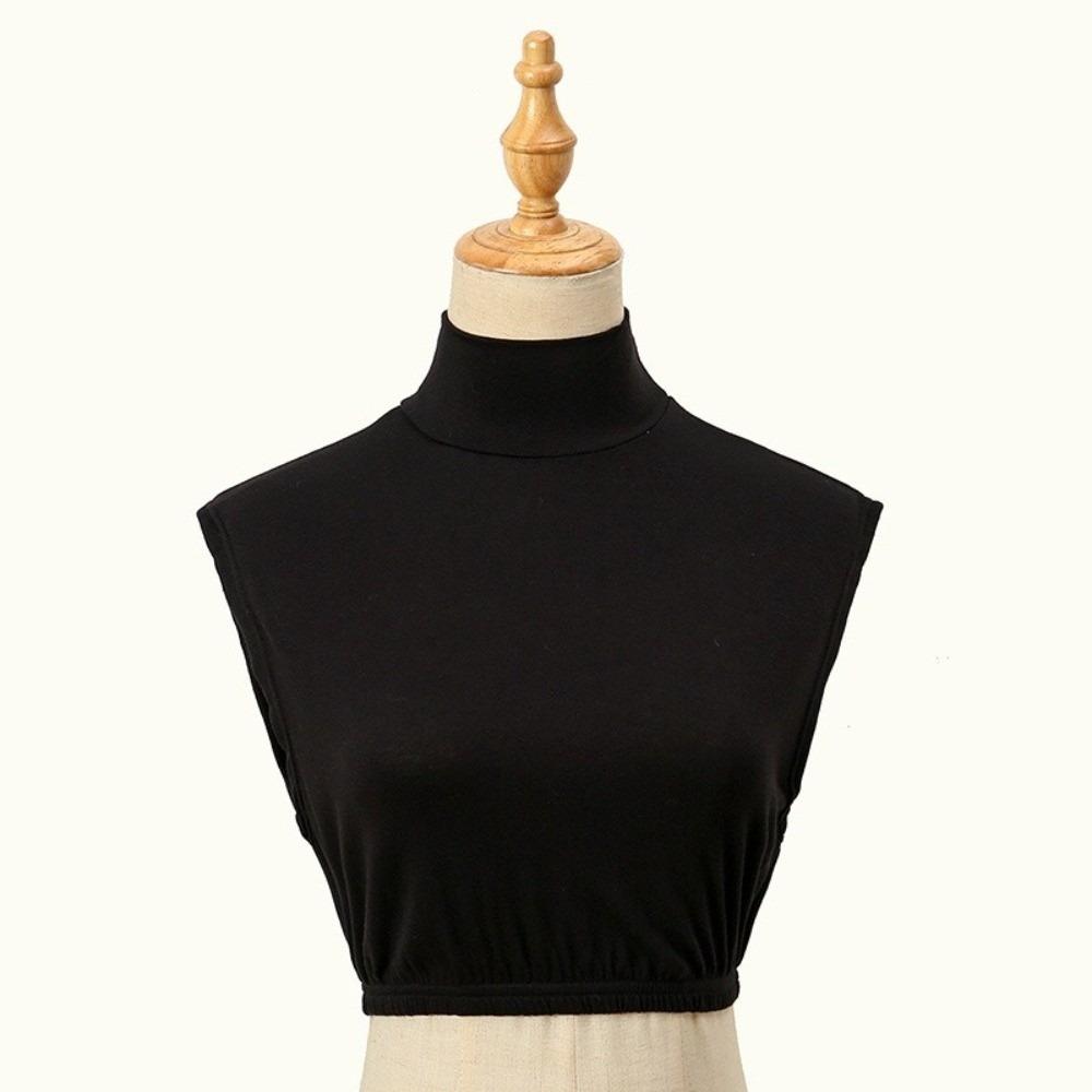 Vintage Solid Color False Collar Detachable Design Loose Hem Detachable Collars Mock Top Style Neck Cover for Women
