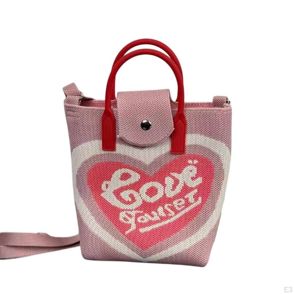 Women Crochet Phone Bag Cartoon Creative Crossbody for Dating Party Shopping