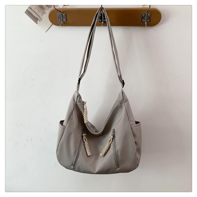 High Aesthetic Fashion Commuter Large Capacity Shoulder Bag Women Casual College Student Class Tote Bag Wide Strap Crossbody Bag