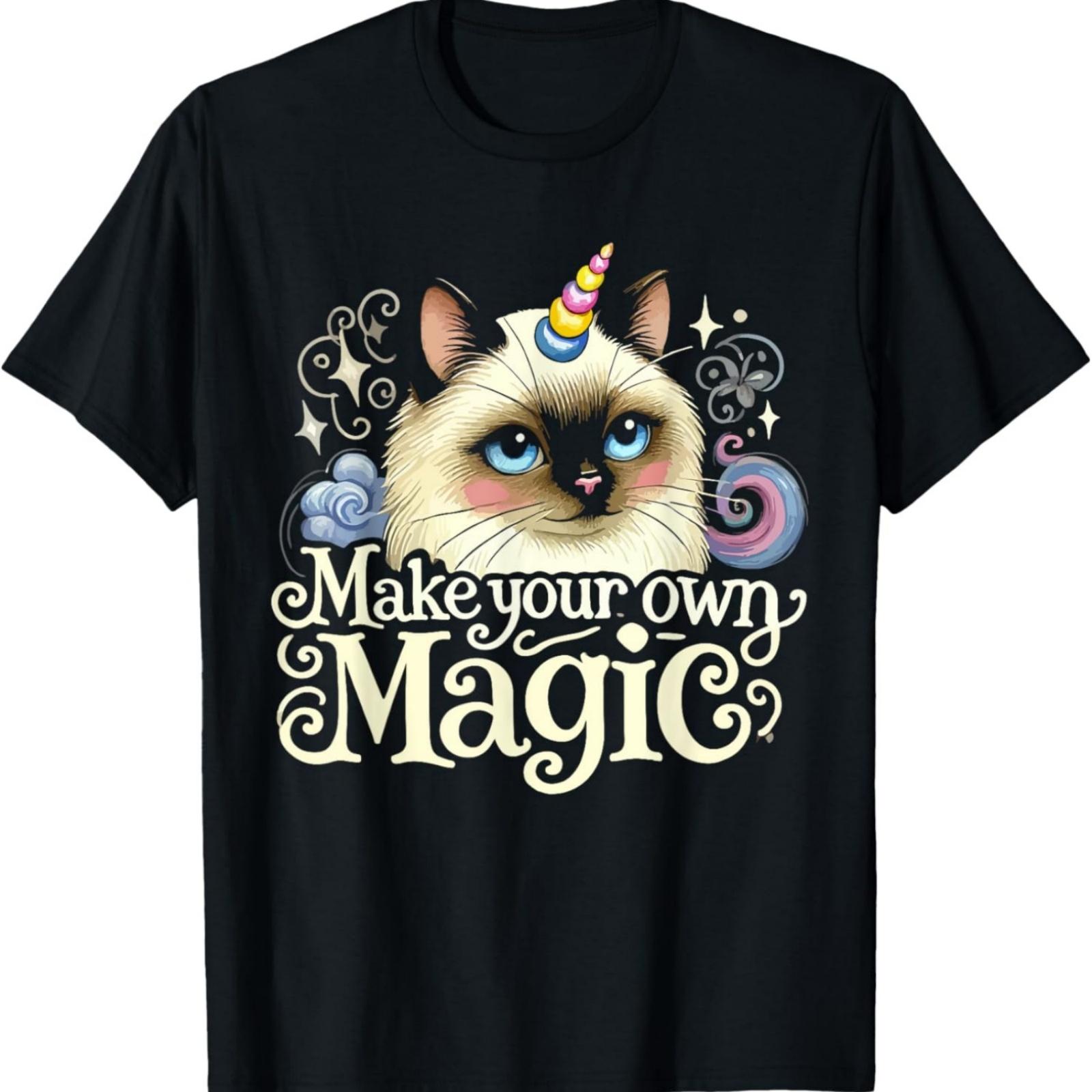 Make Your Own Magic Siamese Cat Unicorn T-Shirt S
