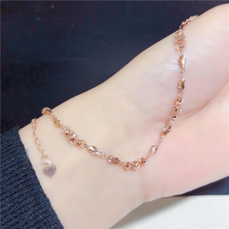 585 Purple Gold Simple, Elegant And Exquisite Temperament Rose Gold-Plated Color Gold Women'S Bead Bracelet