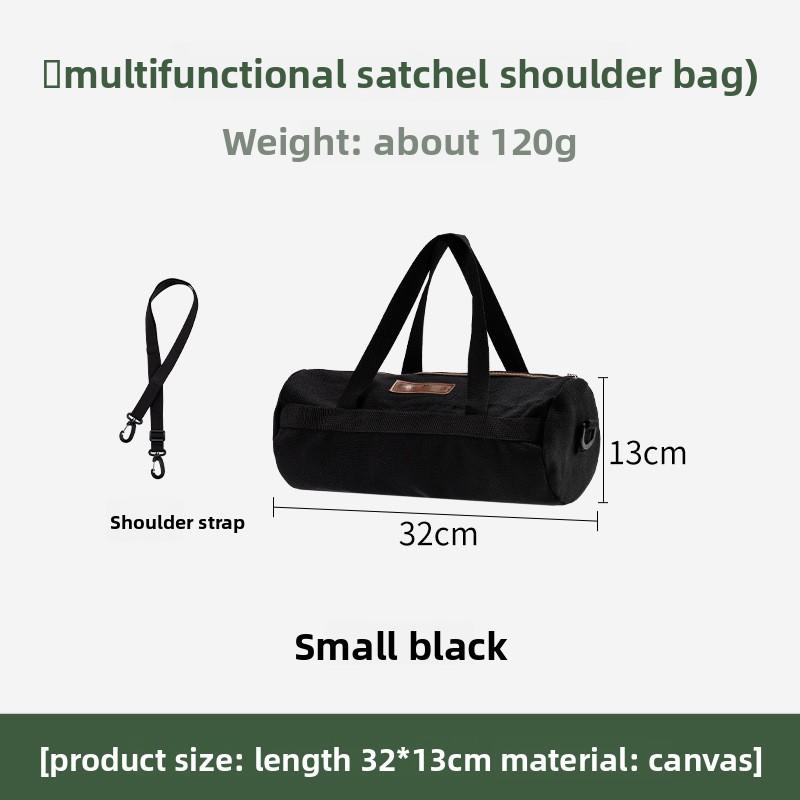 Outdoor Camping Cylindrical Large Capacity Canvas Storage And Organizing Bag Tent Accessories Ground Nail Wind Rope Storage Bag
