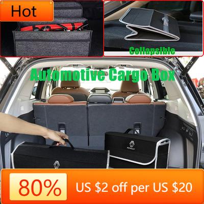 2026 Hot For Renault Interior Stickers Car Trunk Organizer Box & Automotive Cargo Storage Bag for Renault Clio Vel Satis Twingo
