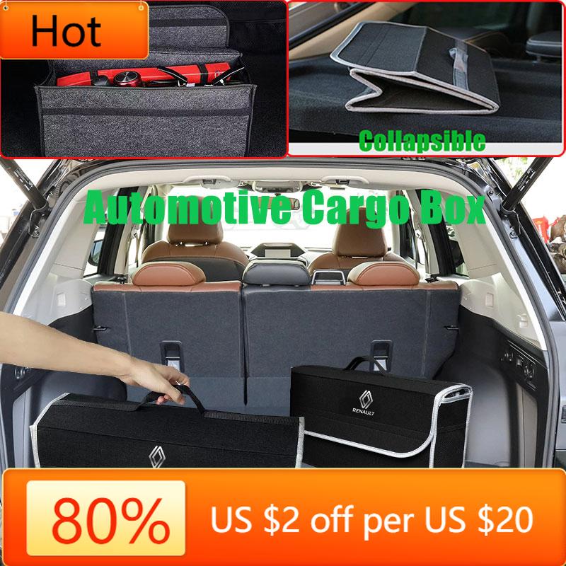 2026 Hot For Renault Interior Stickers Car Trunk Organizer Box & Automotive Cargo Storage Bag for Renault Clio Vel Satis Twingo