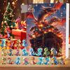 Dragon Advent Calendar 2025 with 2D Flat Acrylic Dragon Ornaments Christmas Countdown Calendar for Xmas Tree Decor