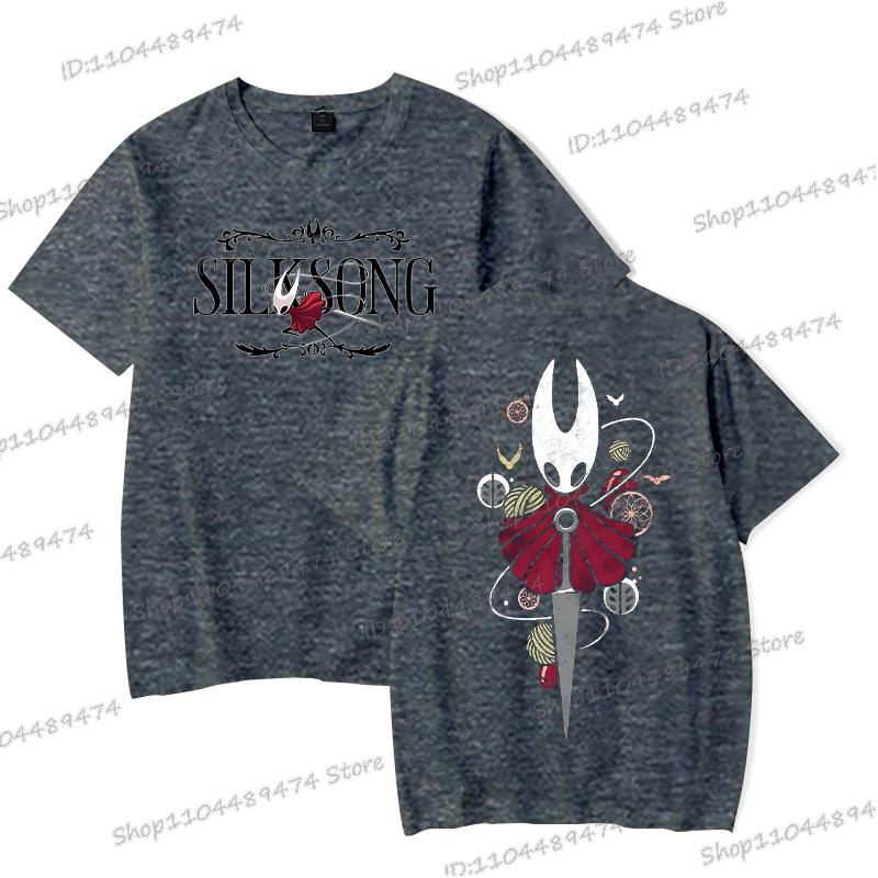 Hollow Knight Silksong Funny Game T-shirts Men Women Crewneck Short Sleeve Y2K Tops Cartoon Style Hollow Knight Unisex Tshirt