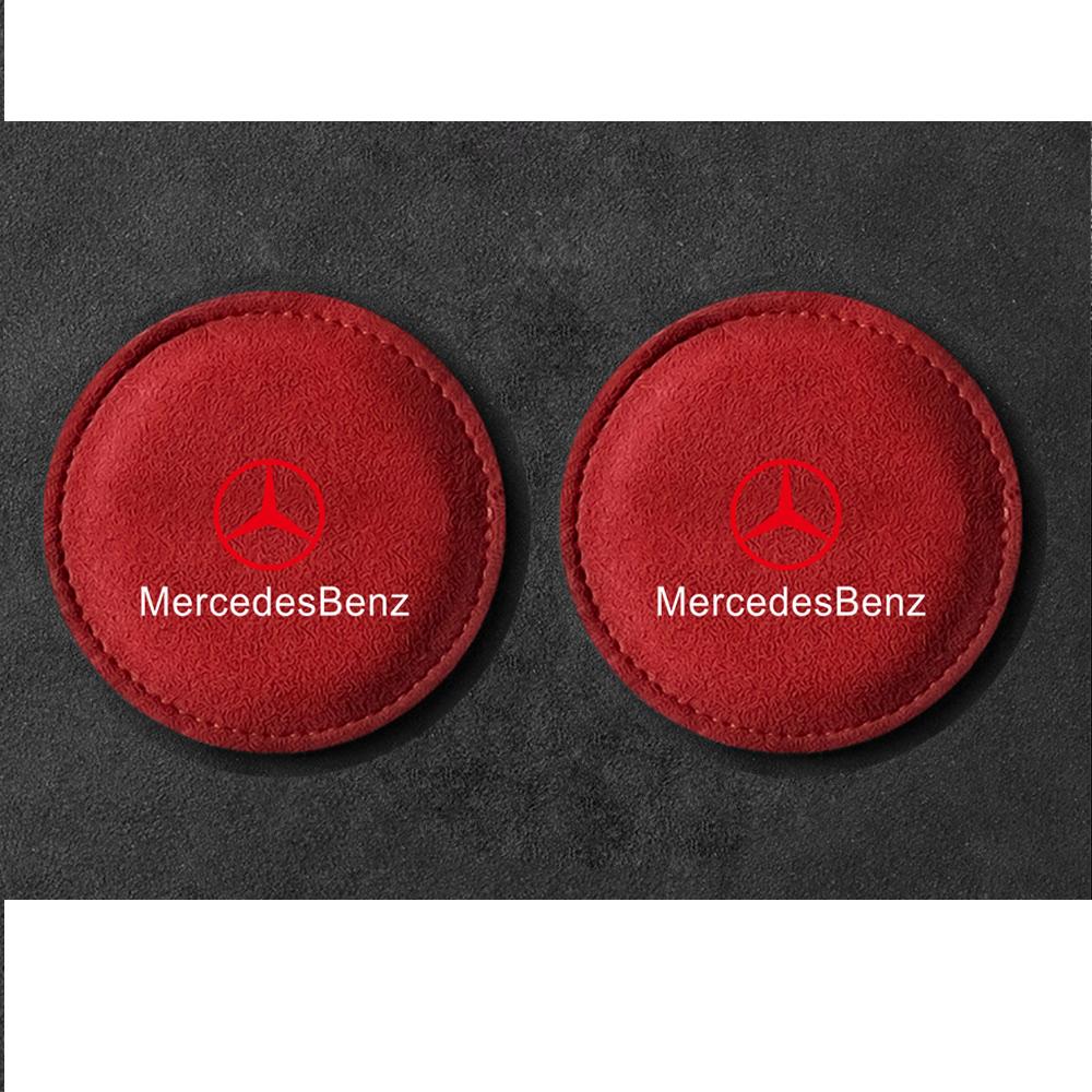 

GLC GLB 2Pcs Car Water Cup Pads suede Anti-Slip Mats Auto Accessories For Mercedes Benz AMG A B C E S Class A180 CLK CLA GLE W2