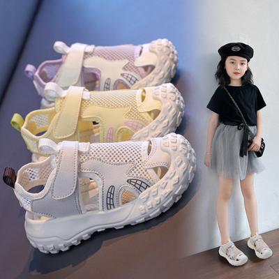 Kinder Sportsandalen Mesh Atmungsaktiv Mädchen Sandalen Zehenkappe 2025 Sommer Neu Kinder Freizeitschuhe Rutschfest Ausgehöhlt Trendy