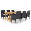 Day and Night - Day and Night Garden Dining Set 7 Pieces Black